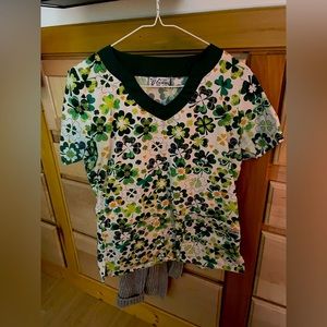 St. Patrick’s day scrub top